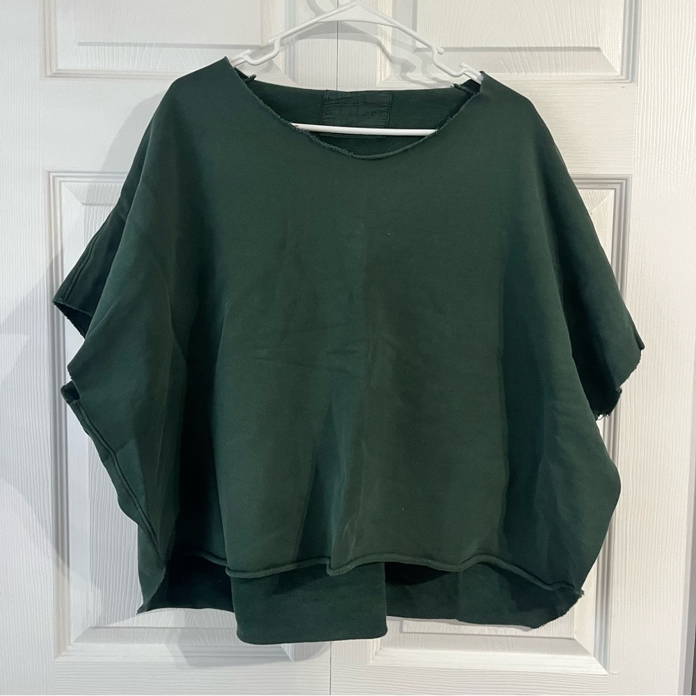 Frank & Eileen Olive Original Capelet Sweater Poncho Top Green OS One Size EUC